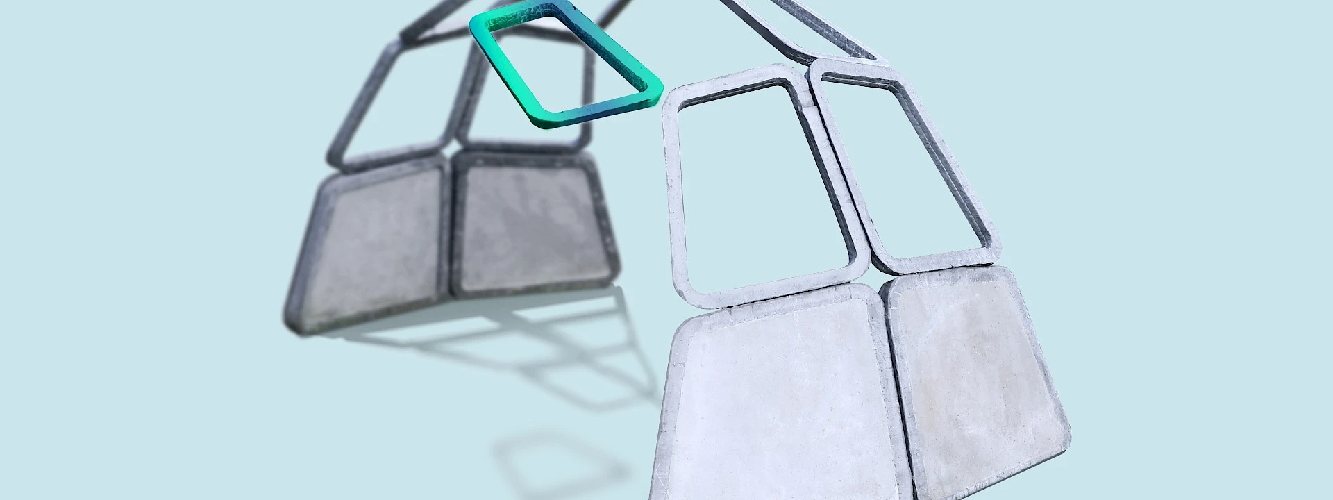 A concrete shell model with rounded rectangular elements